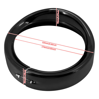 7" Headlight Head Lamp Trim Ring Bezel Visor Cover Fit For Harley Touring 2014-UP | HCmotorku