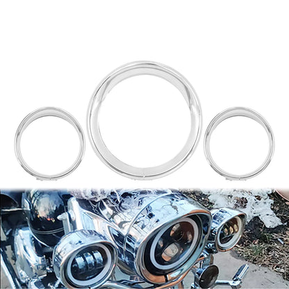 4.5" Auxiliary Passing 7" Headlight Trim Light Visor Trim Ring For Harley Softail | HCmotorku