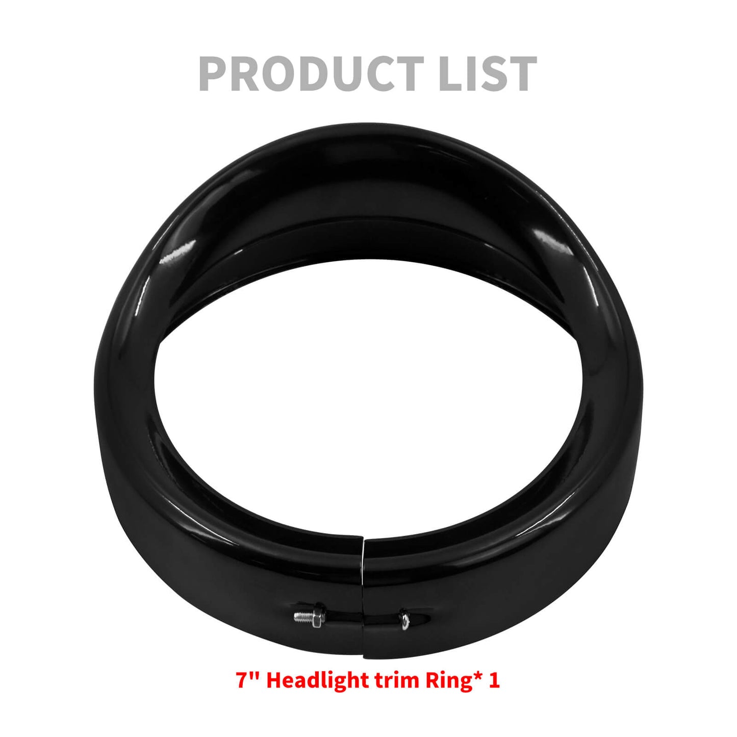 7" Headlight Trim Ring Gloss Black Visor Cover Fit For Harley Softail Touring | HCmotorku