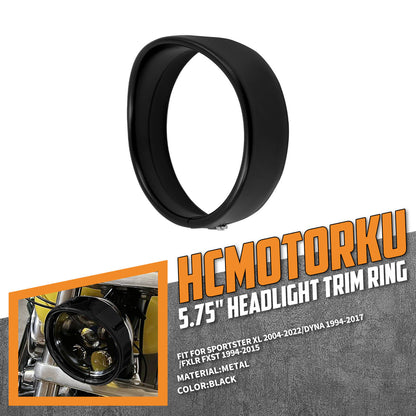 5.75" Headlight Headlamp Trim Ring Protect Guard Cover Cap Black For Touring | HCmotorku