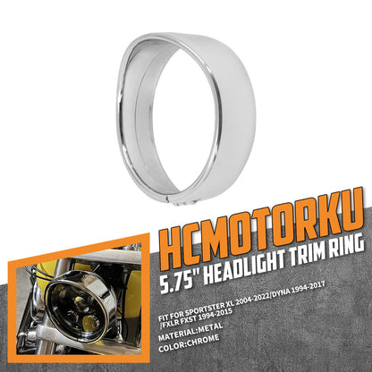 5.75" Headlight Headlamp Trim Ring Protect Guard Cover Cap Chrome Fit For Dyna | HCmotorku