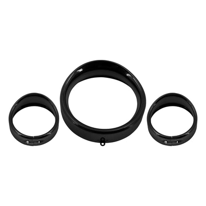 7" Headlight Trim Ring Fog Light Visor Black For Harley Softail FL Touring FLRT | HCmotorku