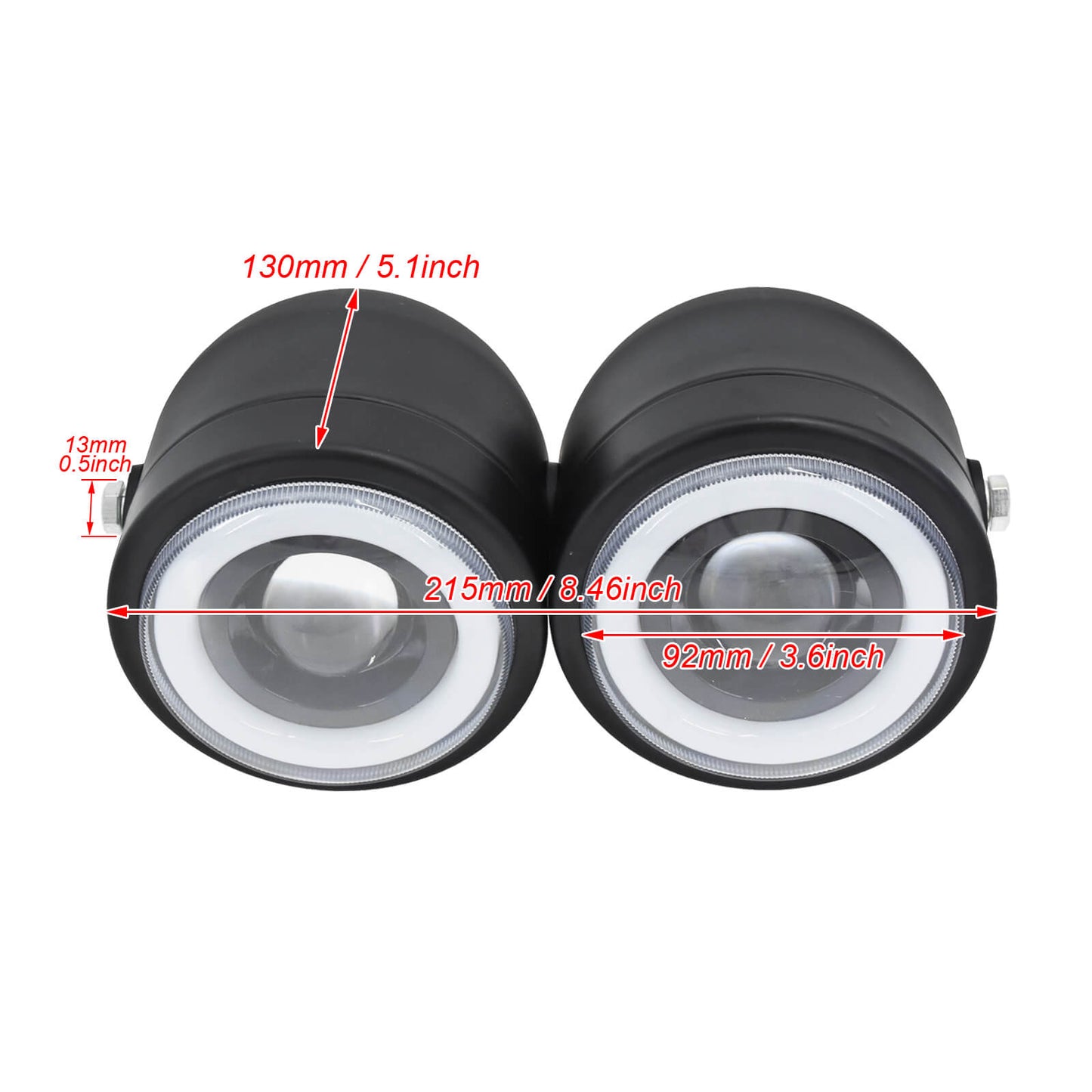 Motorcycle 3.5" Dual LED Headlamps Universal Fit | HCmotorku