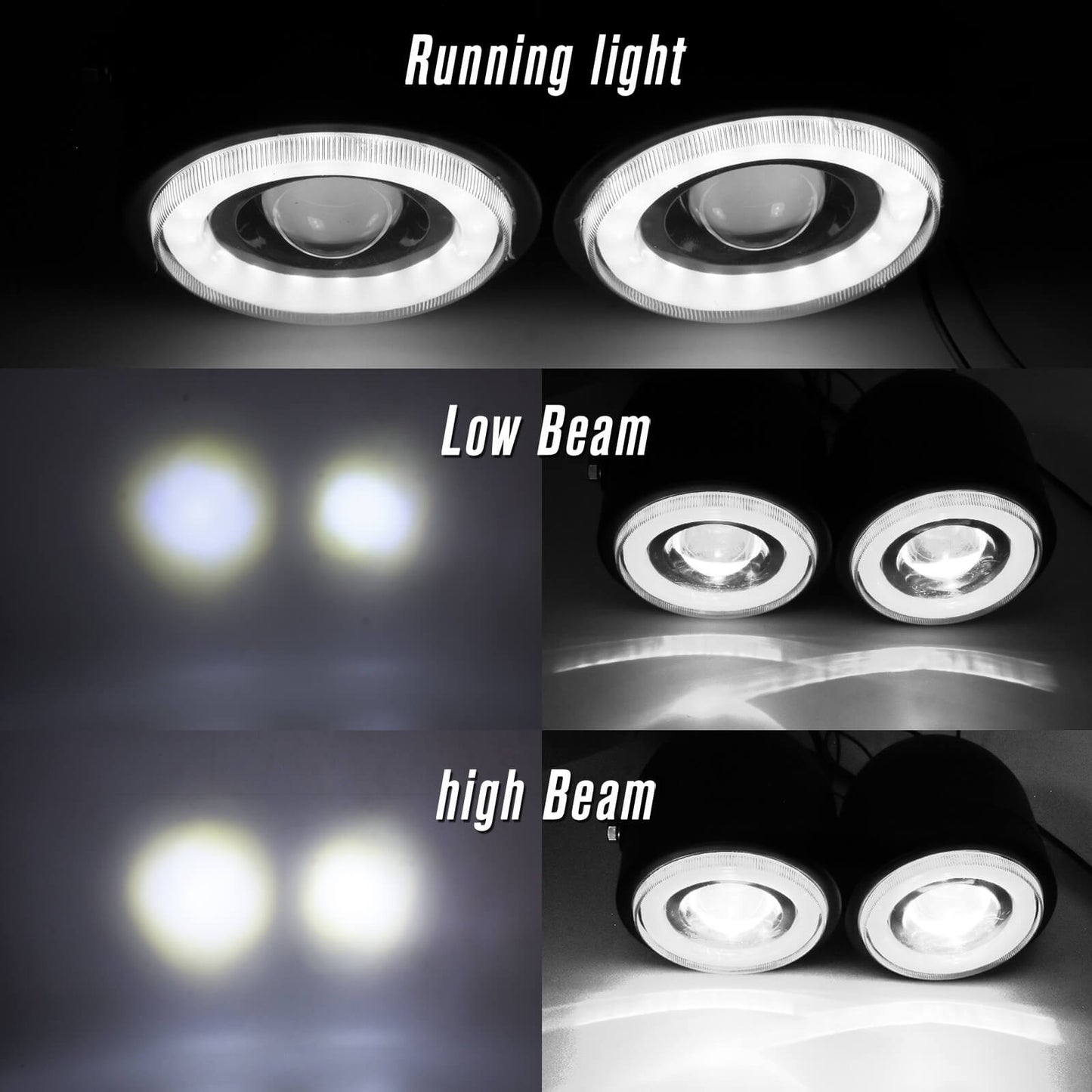 Motorcycle 3.5" Dual LED Headlamps Universal Fit | HCmotorku