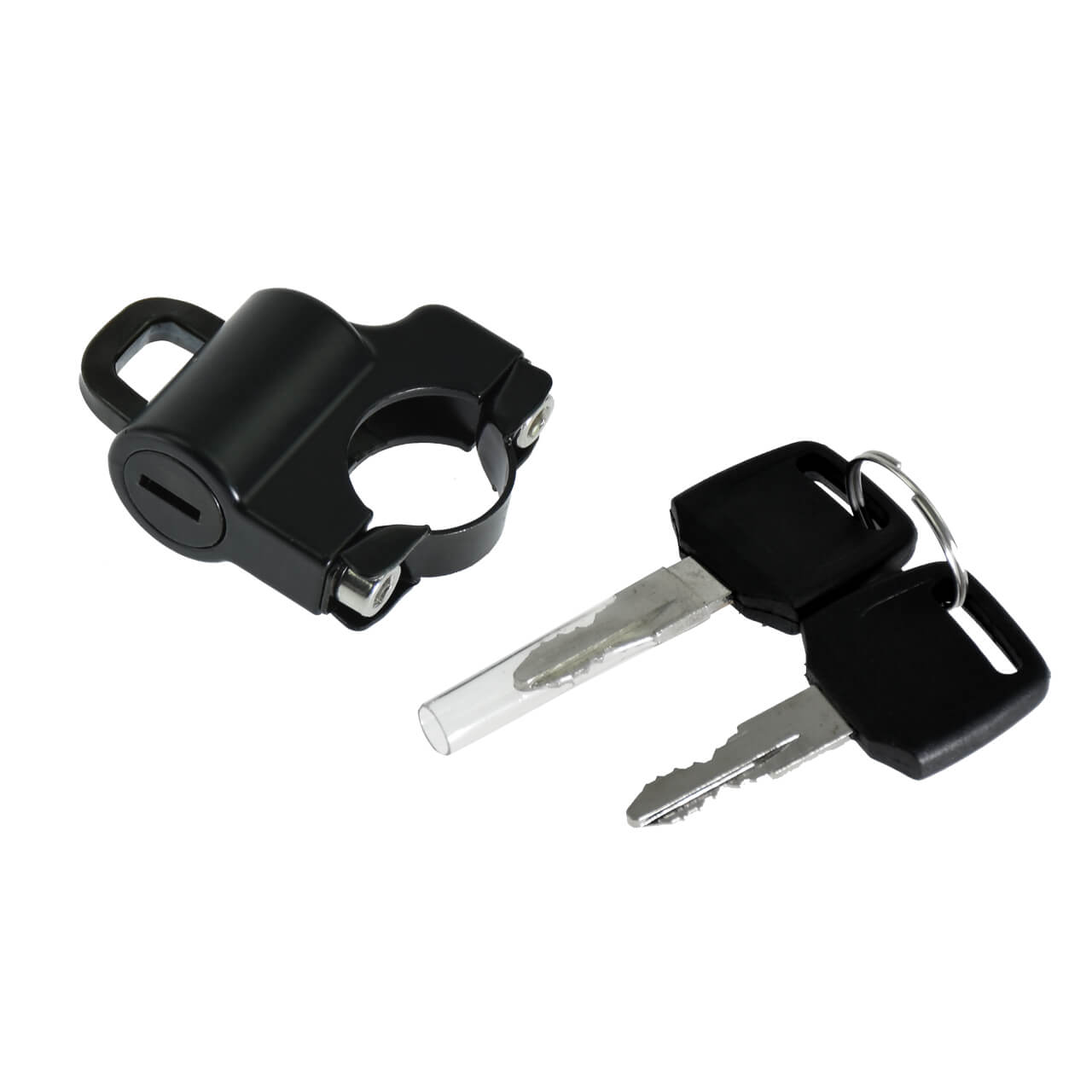 Motorcycle Universal Helmet Lock Security For 7/8'' 22mm Tube Handlebar Black | HCmotorku