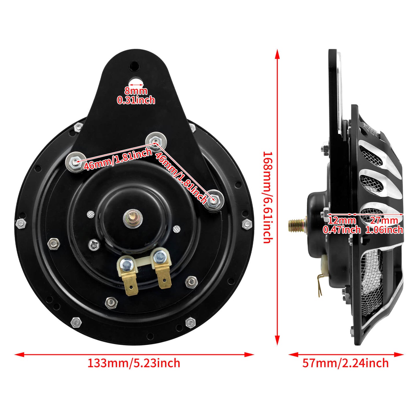 Motorcycle CNC Horn Speaker Cover Black Fit For Harley Touring Dyna Sportster | HCmotorku