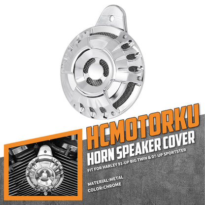 110 dB Horn Speaker Cover Chrome Fit For Softail Touring Dyna 1991-2017 | HCmotorku