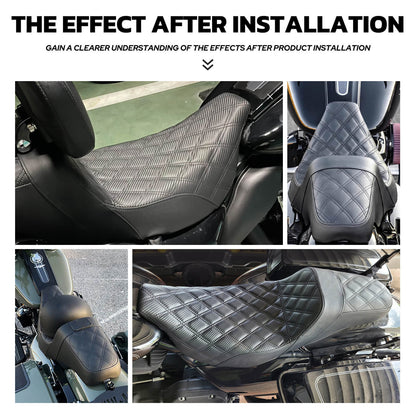 2-UP Seat with Adjustable Rider Backrest For Harley Touring 2009-2023 | HCmotorku