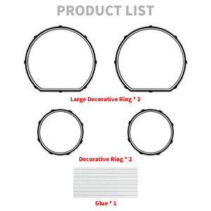 4x CNC Black Burst Instrument Gauge Bezel Board for Harley Electra Glide 2014-2025 | HCmotorku