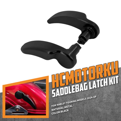 Saddlebag Latch Covers Black Latch Lever Lid Fit For Harley Touring 2014-2019 | HCmotorku