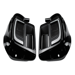 Lower Vented Leg Fairing W/ Grills LED Turn Black Fit For Harley Touring 2014-2023 | HCmotorku