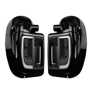Lower Vented Leg Fairing W/ Grills LED Turn Black Fit For Harley Touring 2014-2023 | HCmotorku