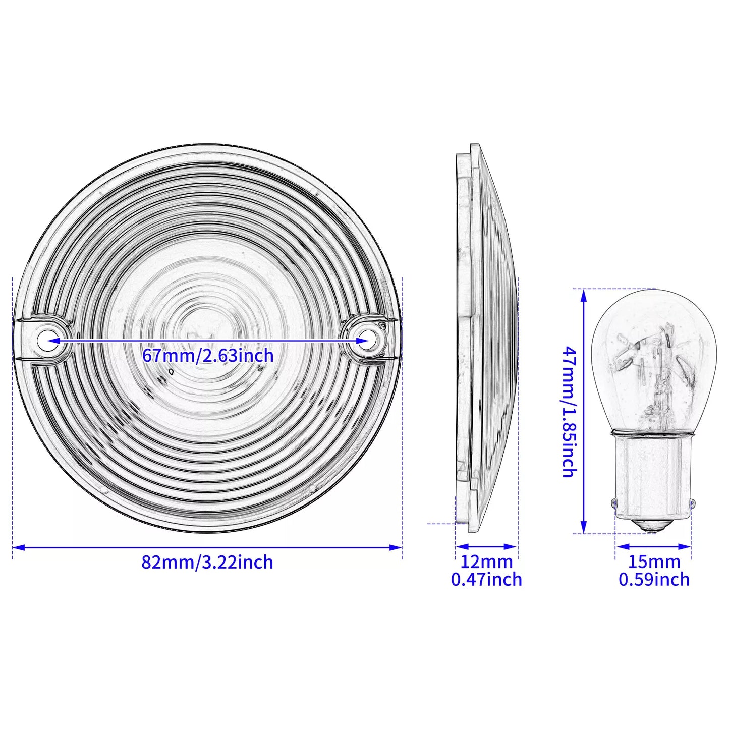 4 PCS Smoke Turn Signal Lens Covers Bulbs Set Fit For Harley Touring Road Glide | HCmotorku