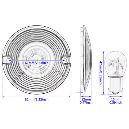 4 PCS Smoke Turn Signal Lens Covers Bulbs Set Fit For Harley Touring Road Glide | HCmotorku