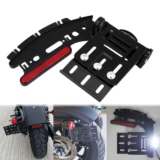 Motorcycle License Plate Side Mount LED Bracket Holder Fit For Harley XL 2004-2016 | HCmotorku