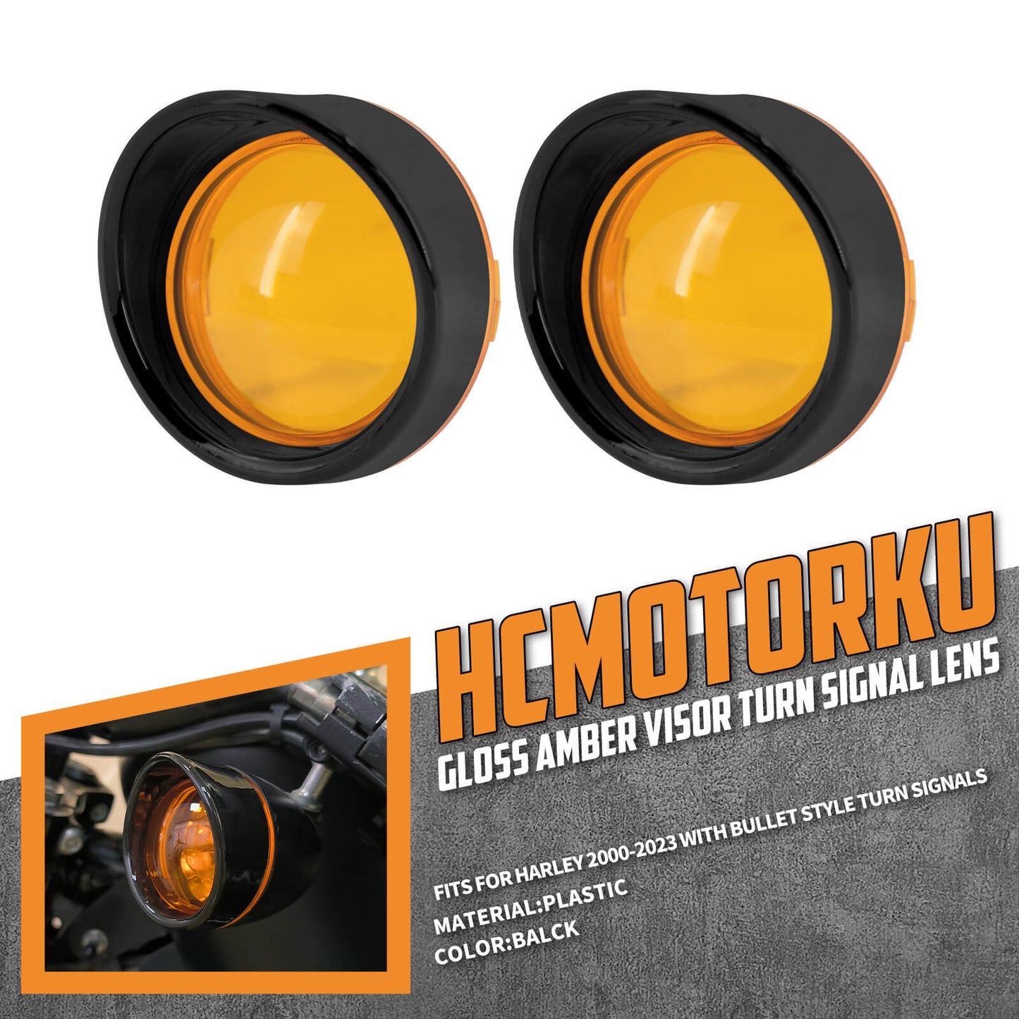 Visor Style Turn Signals Lens Cover for Harley | HCmotorku