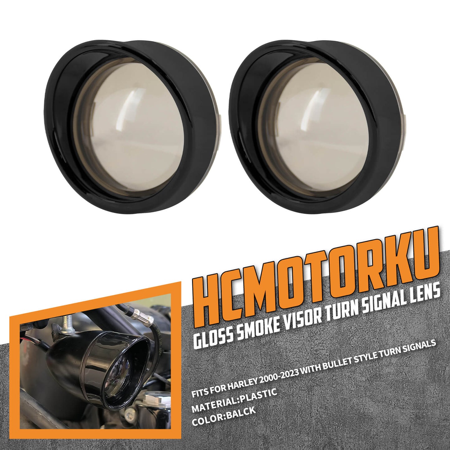 Visor Style Turn Signals Lens Cover for Harley | HCmotorku