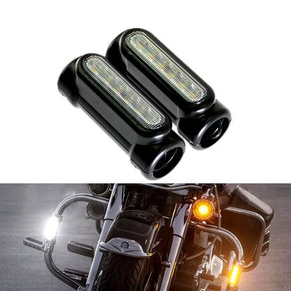 LED Turn Signal Mount on Highway Bar For Harley Touring | HCmotorku