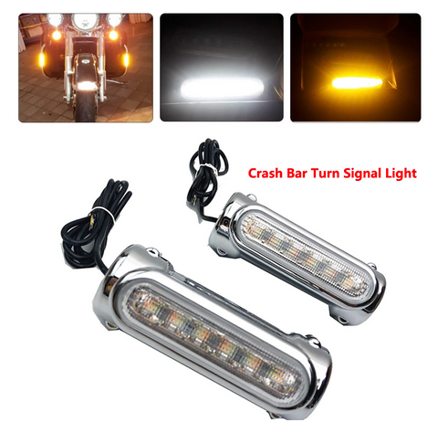 LED Turn Signal Mount on Highway Bar For Harley Touring | HCmotorku