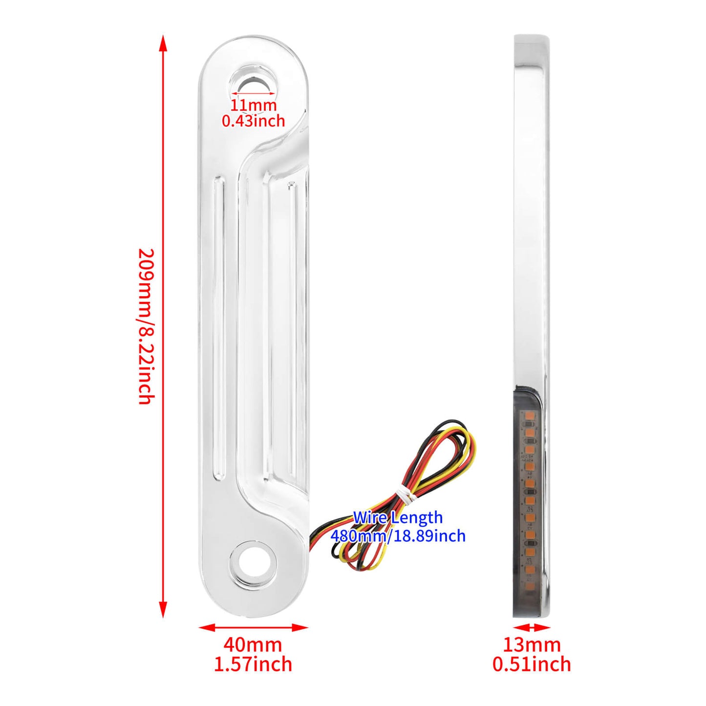 LED Flush Fork Turn Signals Brackets for Harley Touring | HCmotorku