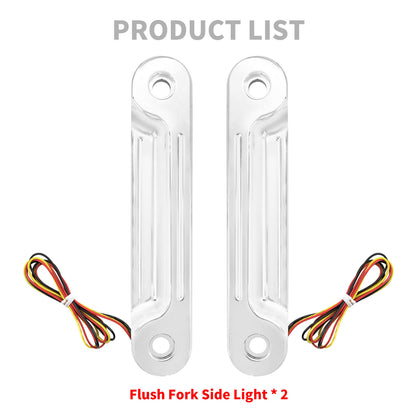 LED Flush Fork Turn Signals Brackets for Harley Touring | HCmotorku