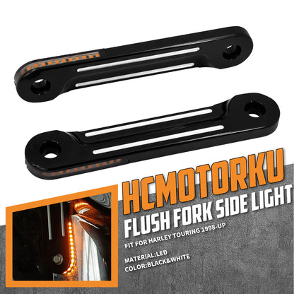 LED Flush Fork Turn Signals Brackets for Harley Touring | HCmotorku