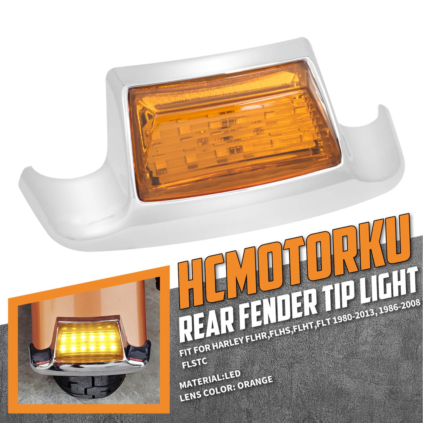 Rear Fender Tip LED Light Fit For Harley Electra Road Glide Softail 1980-2008 | HCmotorku