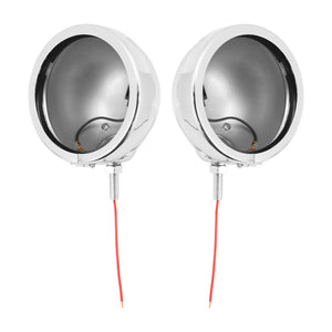 2x 4.5" Auxiliary Fog Passing Light Housing Chrome For Harley Road Electra Glide | HCmotorku