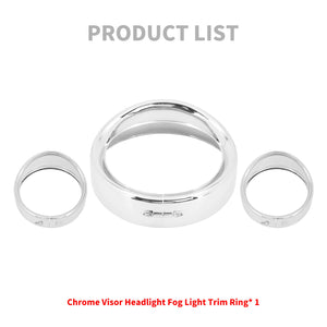 7" Headlight 4.5" Passing Light Trim Ring Bezel Visor Fit For Harley Touring 1994-UP | HCmotorku