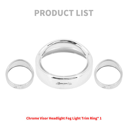 7" Headlight 4.5" Passing Light Trim Ring Bezel Visor Fit For Harley Touring 1994-UP | HCmotorku