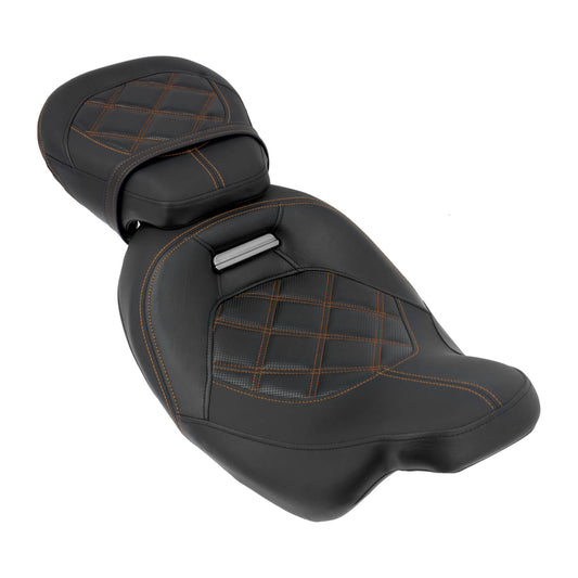 Low Profile Rider And Passenger Seat Orange Fit Harley Touring 2009-2023 | HCmotorku