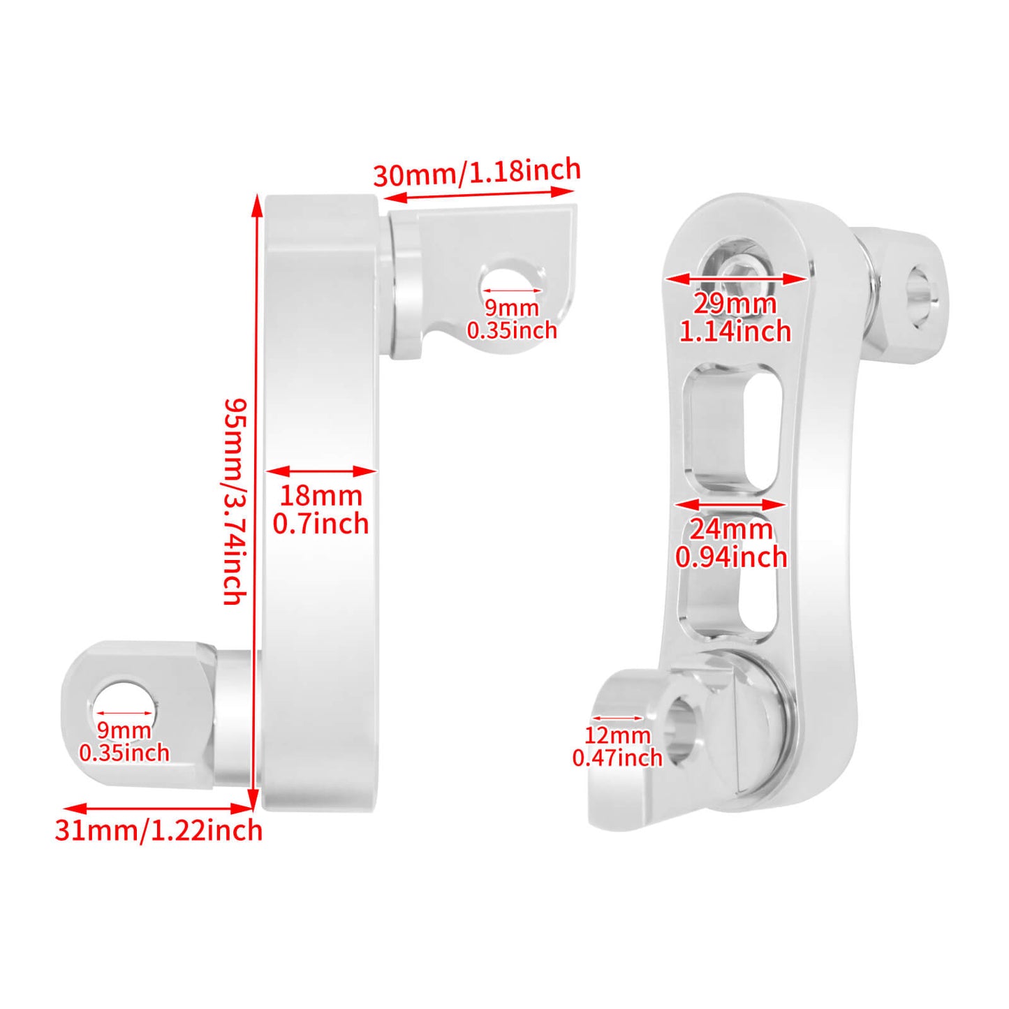 CNC Adjustable Male Mount Footpeg Extensions Chrome Fit For Harley XL883 FXDF | HCmotorku