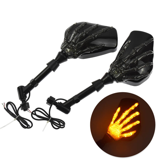 Skeleton Claw Rearview Mirrors Integrated LED Turn Signal | HCmotorku