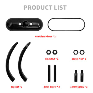 Universal Rear View Mini Oval Mirror Fit For Harley Dyna FLS XL FLH | HCmotorku
