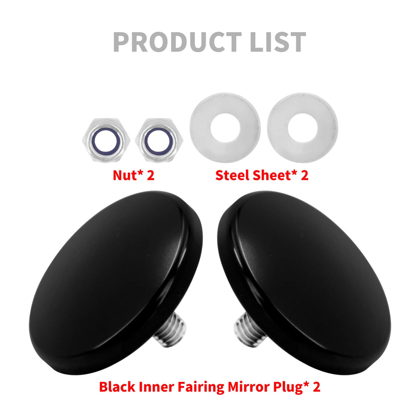 Inner Fairing Mirror Mounting Hole Plug Black Fit For Touring Batwing FLH 1996-2016 | HCmotorku