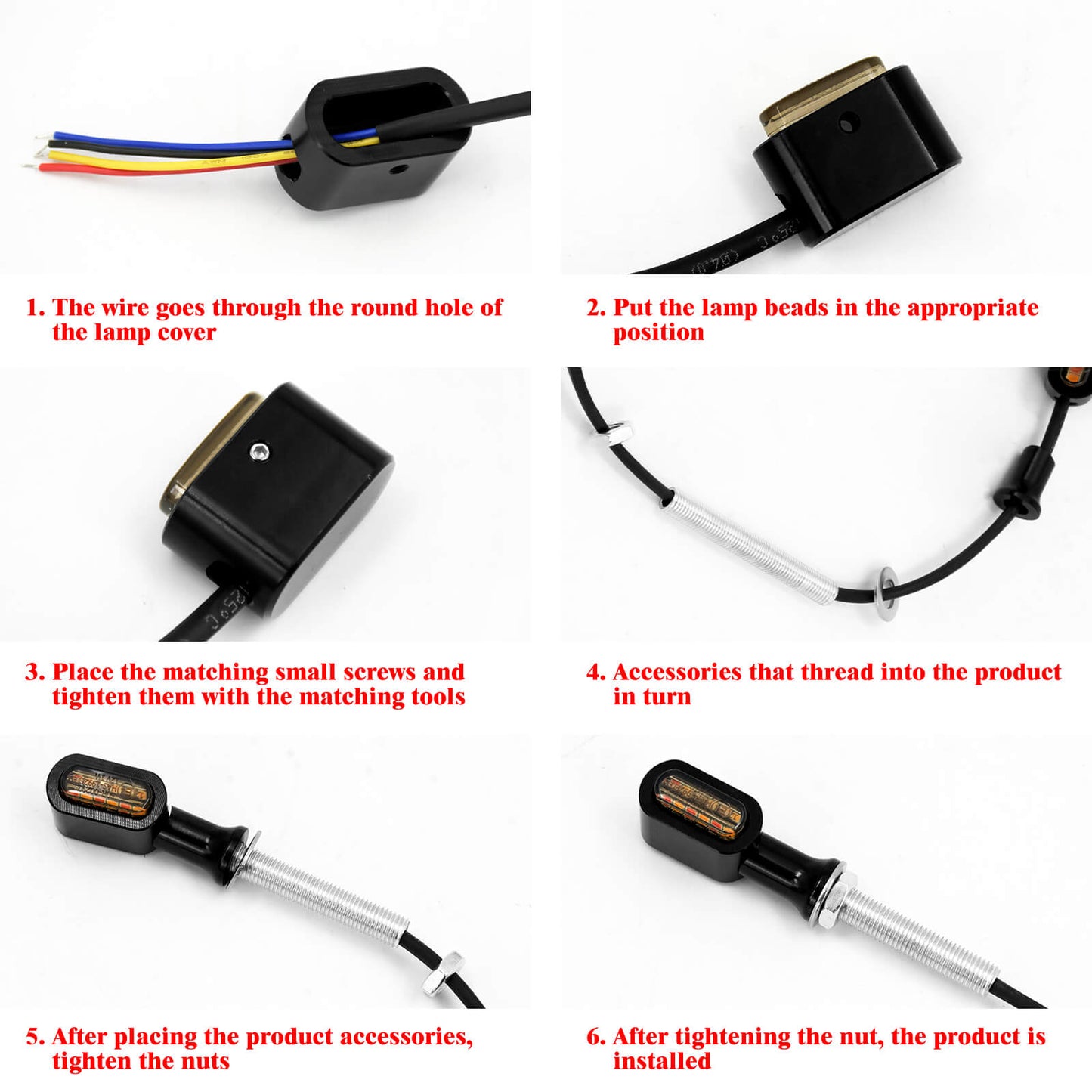 Rear 8mm Mounting Thread Indicator LED Turn Signal Light Fit For Harley Chopper | HCmotorku