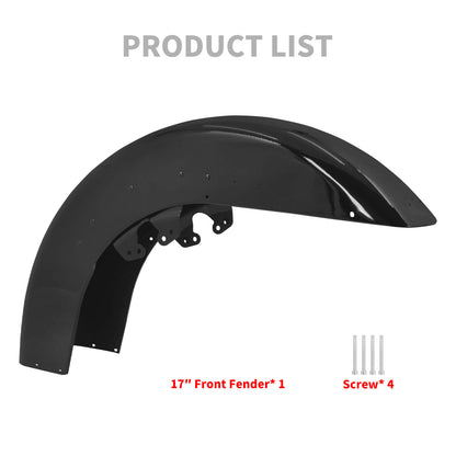 17" Front Fender Gloss Metal Mudguard Fit For Harley Touring Glides 2014 2015-2024 | HCmotorku