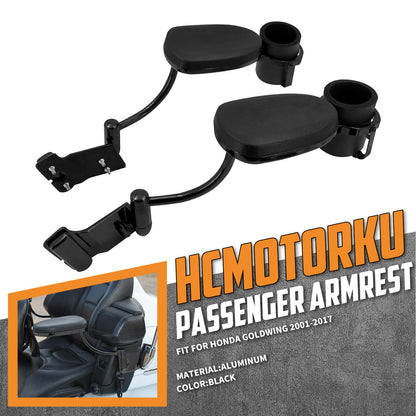 Adjustable Passenger Armrests with Cup Holder for Honda Goldwing 2001-2017 | HCmotorku