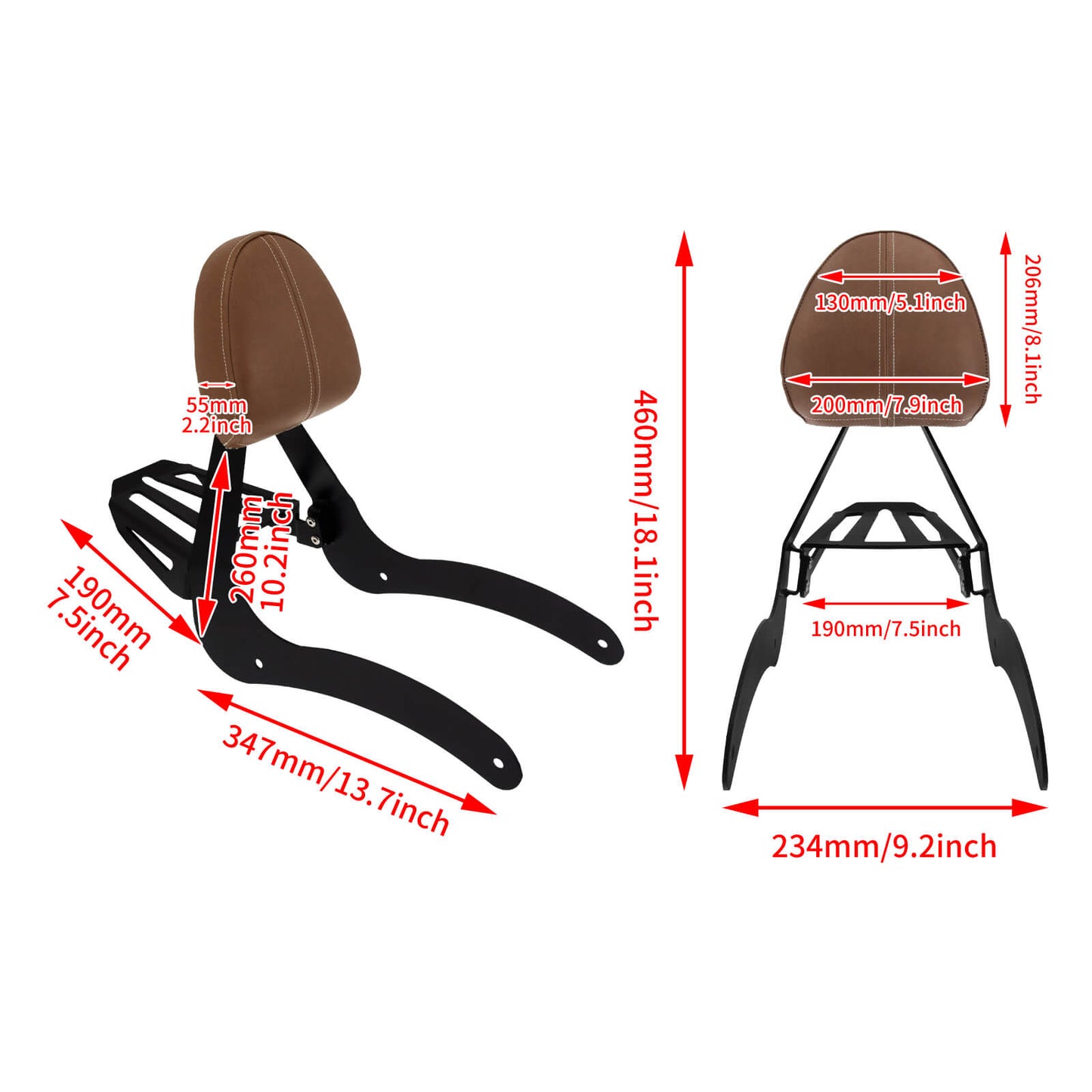 Passenger Backrest Sissy Bar Rack Mounting For Indian Scout 2015-2020 | HCmotorku