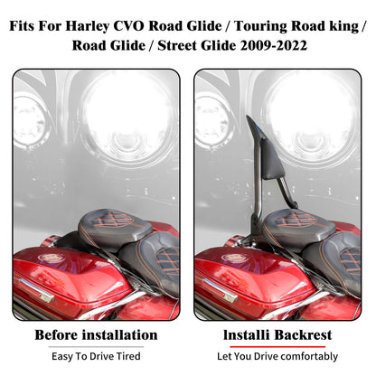 22" Detachable Passenger Backrest Sissy Bar For Harley Touring 2009-2023 | HCmotorku