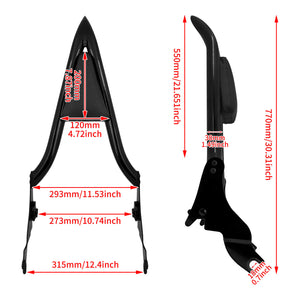 22" Detachable Passenger Backrest Sissy Bar For Harley Touring 2009-2025 | HCmotorku