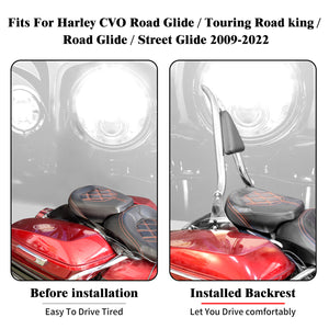 22" Detachable Passenger Backrest Sissy Bar For Harley Touring 2009-2025 | HCmotorku