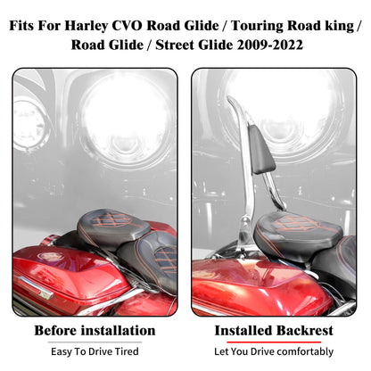 22" Detachable Passenger Backrest Sissy Bar For Harley Touring 2009-2023 | HCmotorku