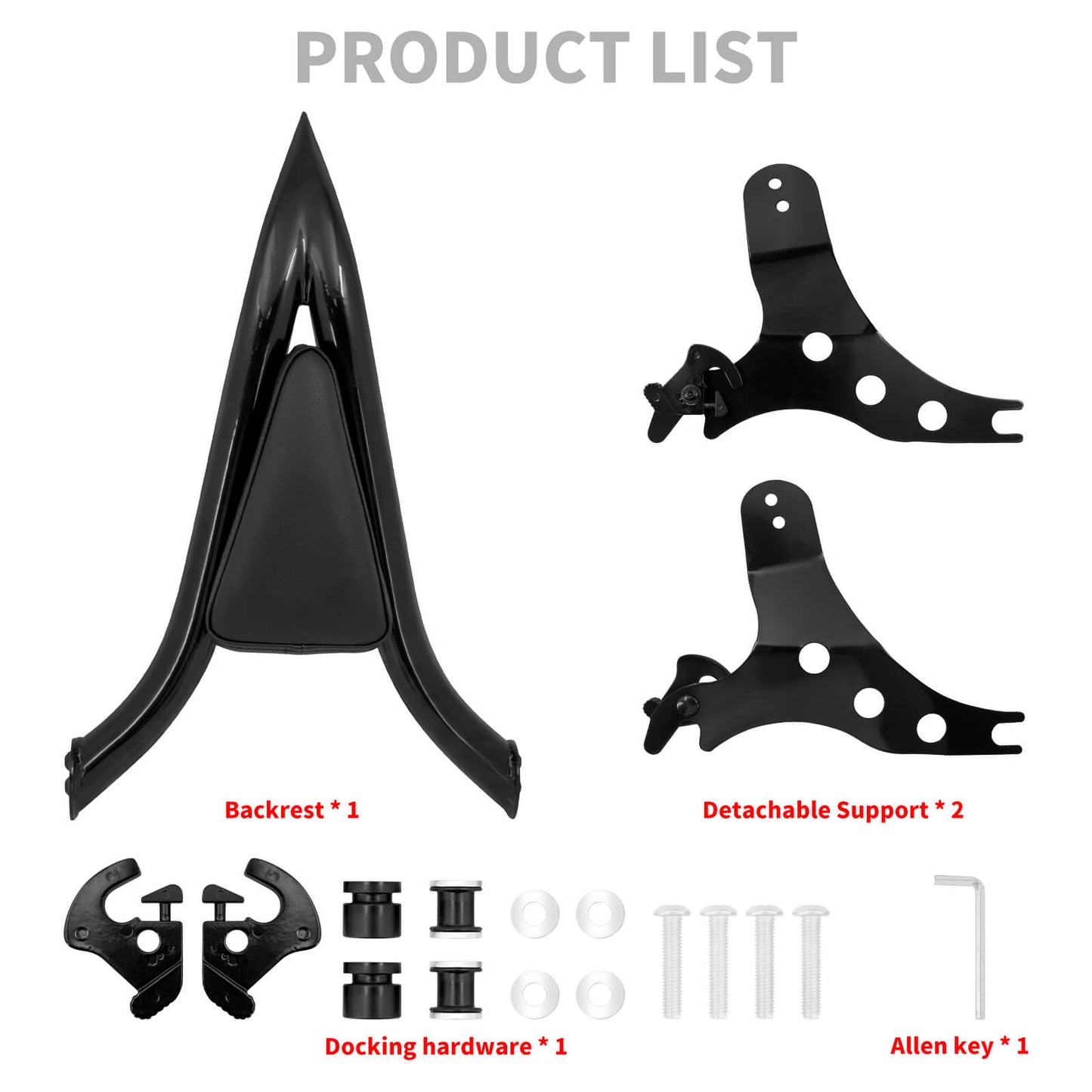 Detachable Passenger Backrest w/ Pad Sissy Bar Black For Harley Breakout 2013-2023 | HCmotorku