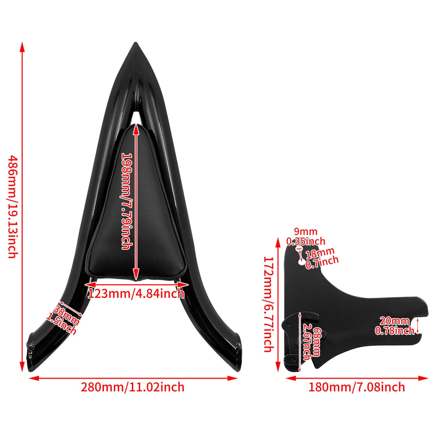 Detachable Passenger Backrest Sissy Bar Fit Harley Touring 1997-2008 | HCmotorku