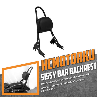 Detachable Passenger Sissy Bar Backrest For Harley Sportster 883 1200 2004-2023 | HCmotorku