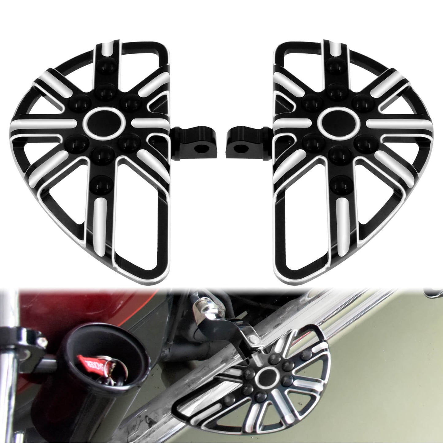 Hollow Rear Passenger Male Foot Pegs Fit For Harley Touring Glides Dyna Softail | HCmotorku