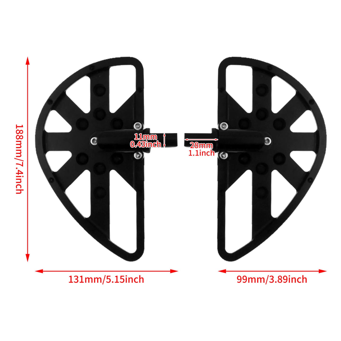 Hollow Rear Passenger Male Foot Pegs Fit For Harley Touring Glides Dyna Softail | HCmotorku