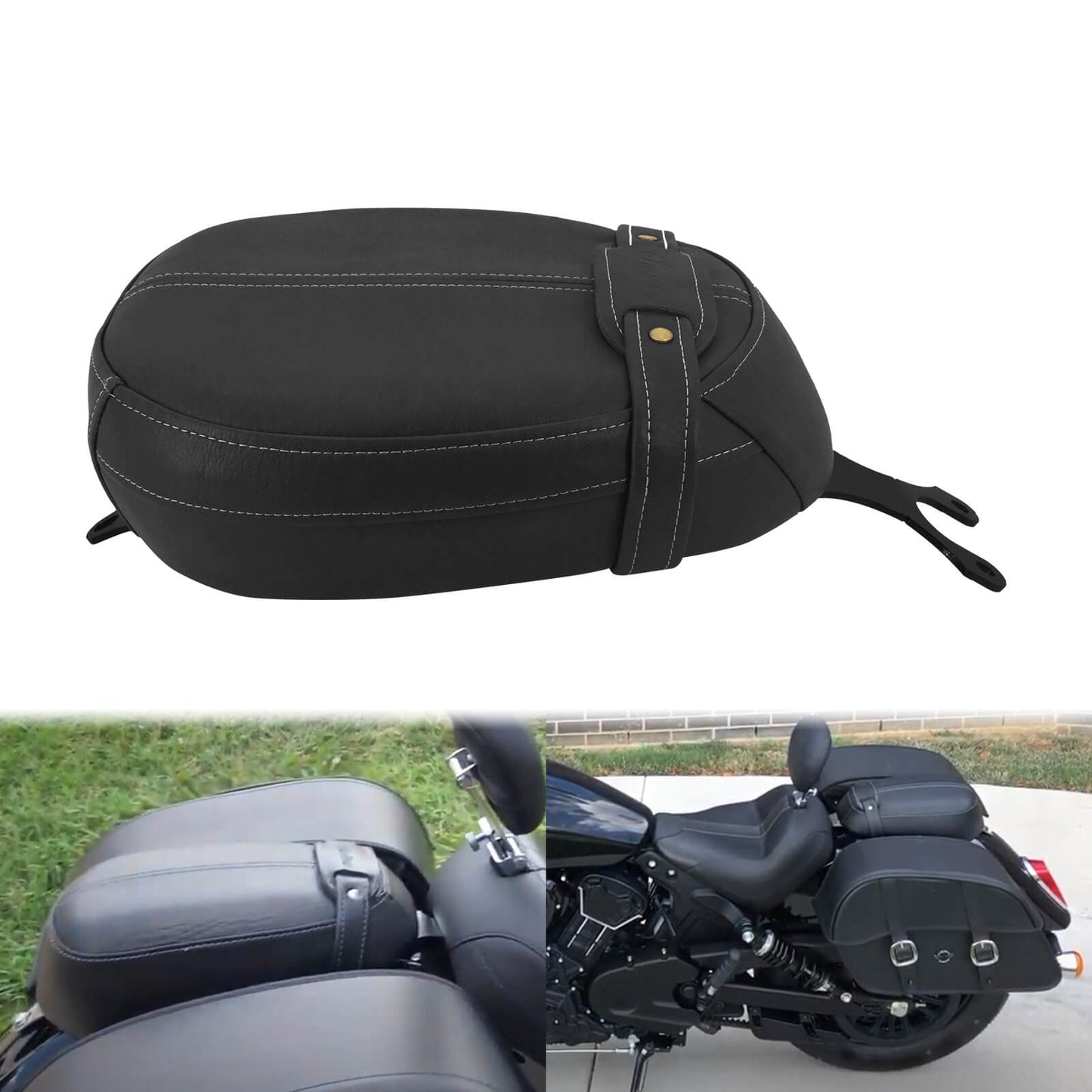 Motorcycle Black Passenger Cushion Pillion Rear Seat Fit For Indian Scout 2015-2020 | HCmotorku