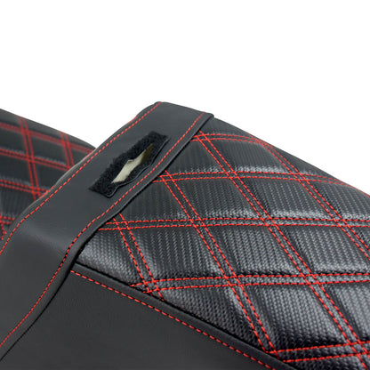 Driver Passenger Gel Seat Red Line w/ Backrest For Harley Low Rider 2018-2024 | HCmotorku